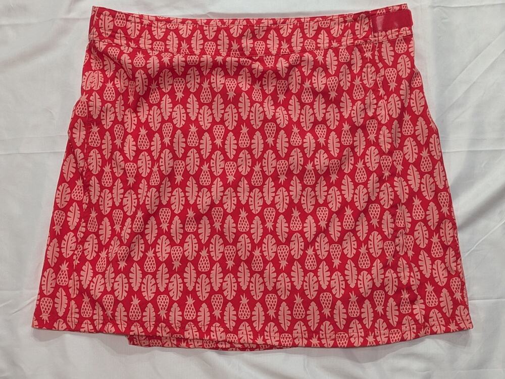 RipSkirt Hawaii Wrap Skirt Large Red Pineapple Tropical Swim Cover Up EUC